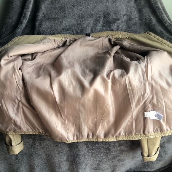 𝅺GEORGE‎ Faux Leather Biker Jacket Beige Tan Size L 12-14 - Picture 5 of 10